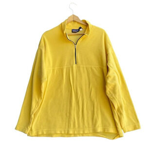 PATAGONIA Micro D Luxe Fleece Pullover Men’s XL Yellow 1/4 Zip Long Sleeve